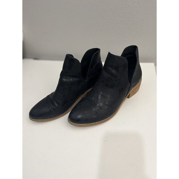 Boutique By Corkys Wayland Booties Women 10 Metallic Black Ankle - Picture 2 of 11